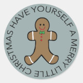 Kerststickers met peperkoekman ronde sticker (Voorkant)