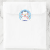Kerststickers met Sneeuwvrouw Ronde Sticker (Tas)