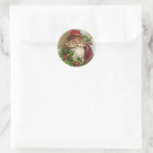 Kerststickers met vintage Sinterklaas Ronde Sticker (Tas)