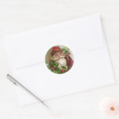 Kerststickers met vintage Sinterklaas Ronde Sticker (Envelop)