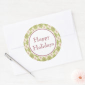Kerststickers met Vrolijke Feestdagen Ronde Sticker (Envelop)