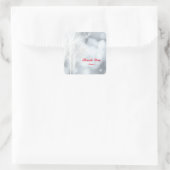 Kerststickers met witte winterbomen vierkante sticker (Tas)