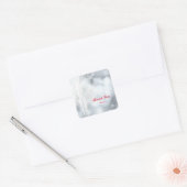 Kerststickers met witte winterbomen vierkante sticker (Envelop)