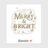 Kerststickers – Minimalistisch Kerstontwerp Sticker (Vel)