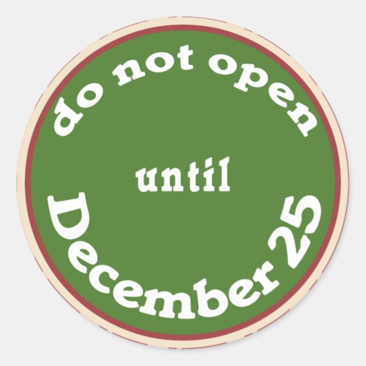 Kerststickers Niet Openen Voor Kerstmis Ronde Sticker (Voorkant)