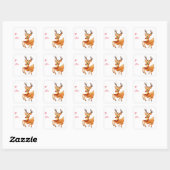 Kerststickers Rendier Vierkante Sticker (Vel)