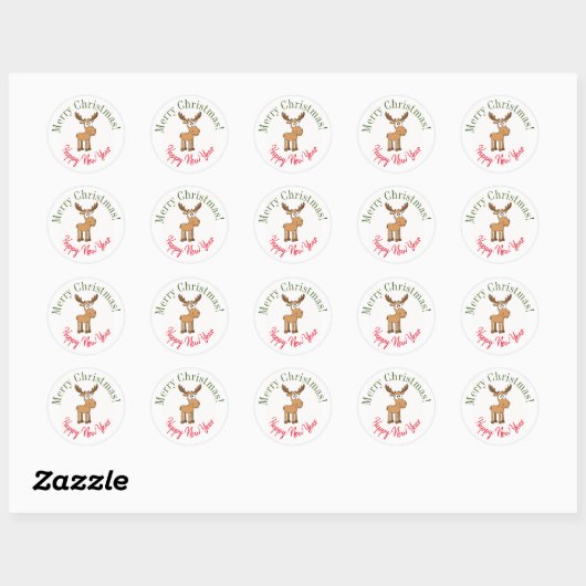 Kerststickers Ronde Sticker (Vel)