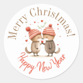 kerststickers ronde sticker