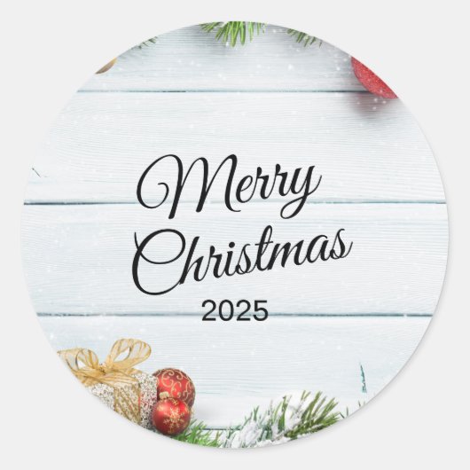 Kerststickers – Uitgebreide Kerstversiering Ronde Sticker (Voorkant)