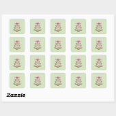 Kerststickers Vierkante Sticker (Vel)