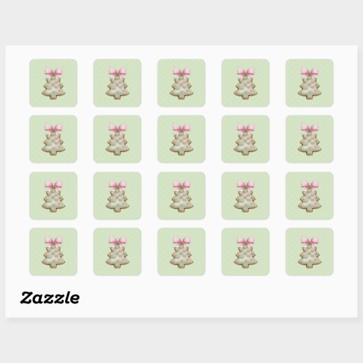 Kerststickers Vierkante Sticker (Vel)