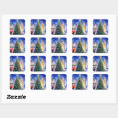 Kerststickers Vierkante Sticker (Vel)