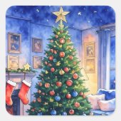 Kerststickers Vierkante Sticker (Voorkant)