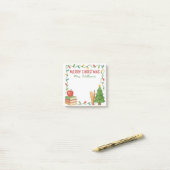 Kerststickers voor leraren Post-it Notes (Op bureau)