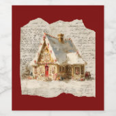 Kerststickers Wijn Etiket (Enkel label)