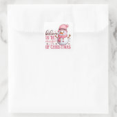 “Kerststickerset – Kerstman, Sneeuwman & Winter Vierkante Sticker (Tas)