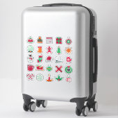 Kerststickerset met Feestelijke Thema's Sticker (Koffer)