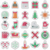 Kerststickerset met Feestelijke Thema's Sticker (Voorkant)