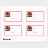 Kerststickersetiketlabels Rechthoekige Sticker (Vel)