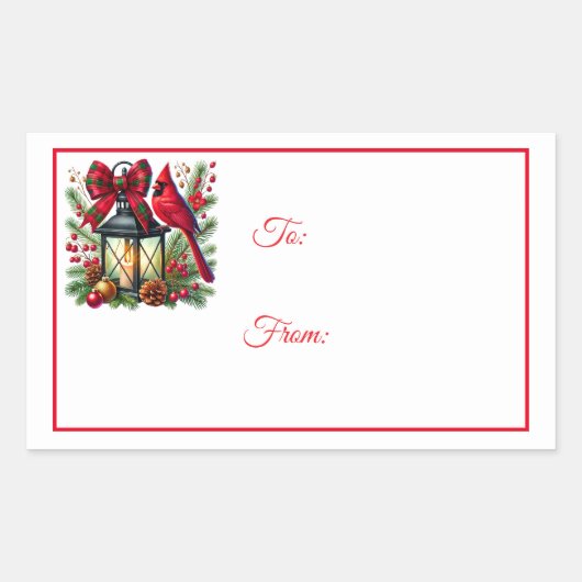 Kerststickersetiketlabels Rechthoekige Sticker (Voorkant)