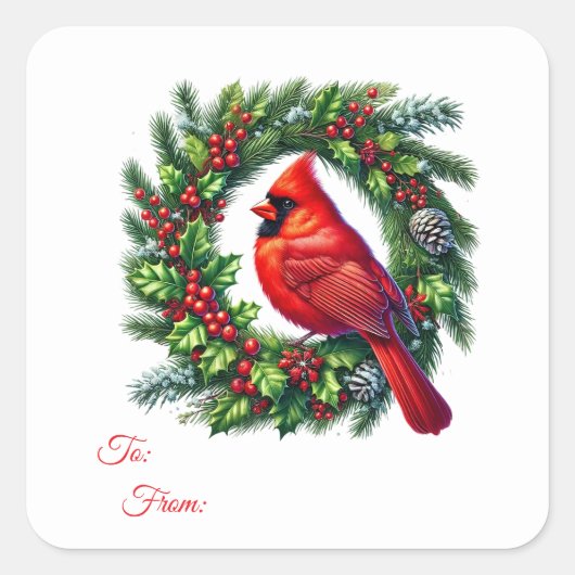 Kerststickersetiketlabels Vierkante Sticker (Voorkant)