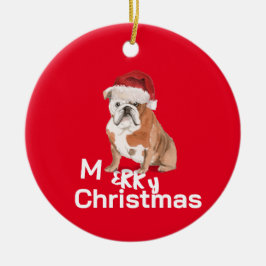 Kerststier Hond Vrolijke Groet Keramisch Ornament