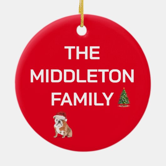 Kerststier Hond Vrolijke Groet Keramisch Ornament (Achterkant)