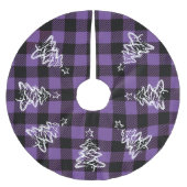 Kerststier Zwart Paars Geruit Kerstboom Rok (Voorkant)