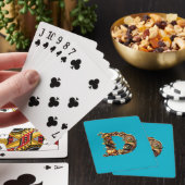 Kerststijl cadeau met letter D Pokerkaarten (Insitu)