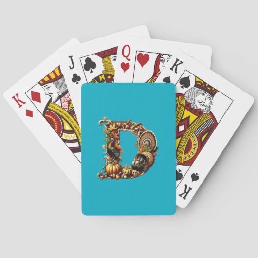 Kerststijl cadeau met letter D Pokerkaarten (Achterkant)