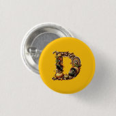 Kerststijl cadeau met letter D Ronde Button 3,2 Cm (Voorkant /achterkant)