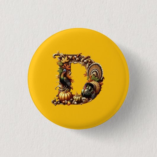 Kerststijl cadeau met letter D Ronde Button 3,2 Cm (Voorkant)