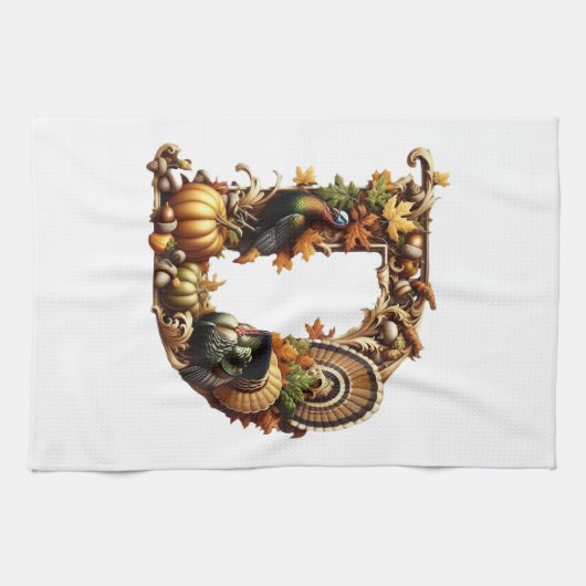 Kerststijl cadeau met letter D Theedoek (Horizontaal)