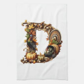 Kerststijl cadeau met letter D Theedoek (Verticaal)