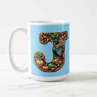 Kerststijl cadeau met letter J Koffiemok