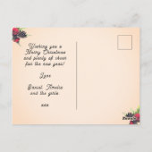 Kerststijl dennenappel & bessen Kerstmis Briefkaart (Achterkant)