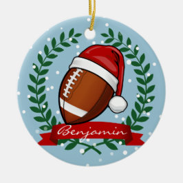 kerststijl Football Keramisch Ornament