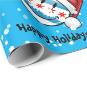 Kerststijl glimlachen in Chicago vlag Cadeaupapier (Rol Hoek)