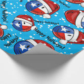 Kerststijl glimlachen Texas Flag Cadeaupapier (Hoek)