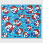Kerststijl glimlachen Texas Flag Cadeaupapier (Vlak)