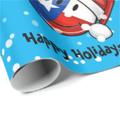 Kerststijl glimlachen Texas Flag Cadeaupapier (Rol Hoek)