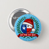 Kerststijl glimlachen Texas Flag Ronde Button 5,7 Cm (Voorkant /achterkant)
