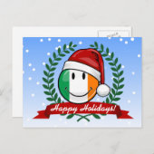 kerststijl glimlachend Ierse vlag Feestdagenkaart (Voorkant / Achterkant)