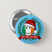 kerststijl glimlachend Ierse vlag Ronde Button 5,7 Cm (Voorkant /achterkant)