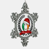 kerststijl glimlachend Ierse vlag Tin Sneeuwvlok Ornament (Links)