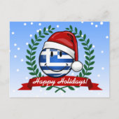 Kerststijl Griekse vlag Feestdagenkaart (Voorkant)