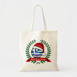 Kerststijl Griekse vlag Tote Bag