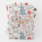  kerststijl inpakpapier vel (In situ)