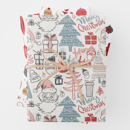  kerststijl inpakpapier vel (In situ)