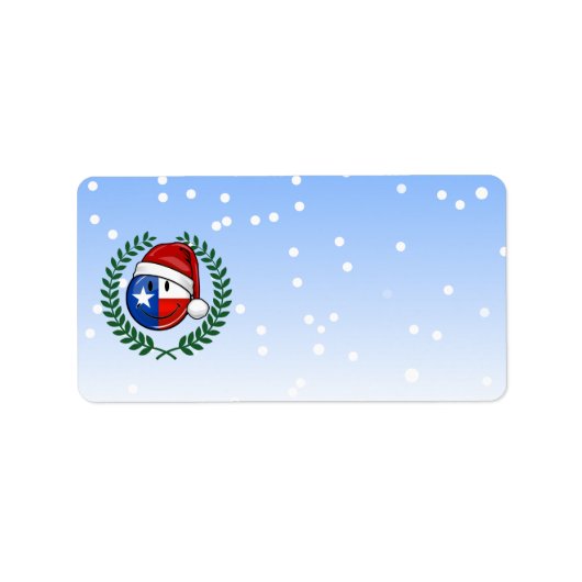 Kerststijl lachende Texaanse vlag Etiket (Voorkant)
